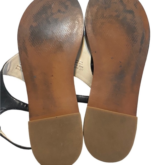 Cole Hahn T-strap leather thong sandals black size 10B - Picture 6 of 8